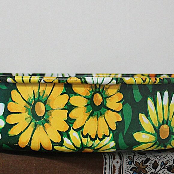 Vintage Marsh Allan Metal Flower Power Daisy Round Tray 1960'S 12.25" Dia. - Picture 6 of 9